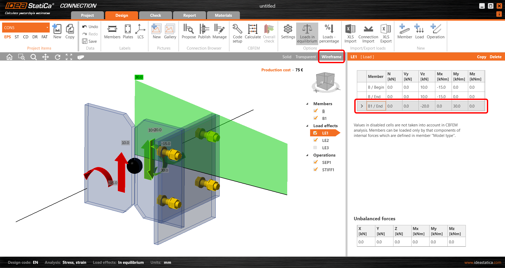 Different ways of load definition IDEA StatiCa